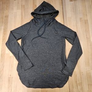 Athleta Uptempo Hoodie Women’s Size Small Gray Heather Thumbholes Drawstring